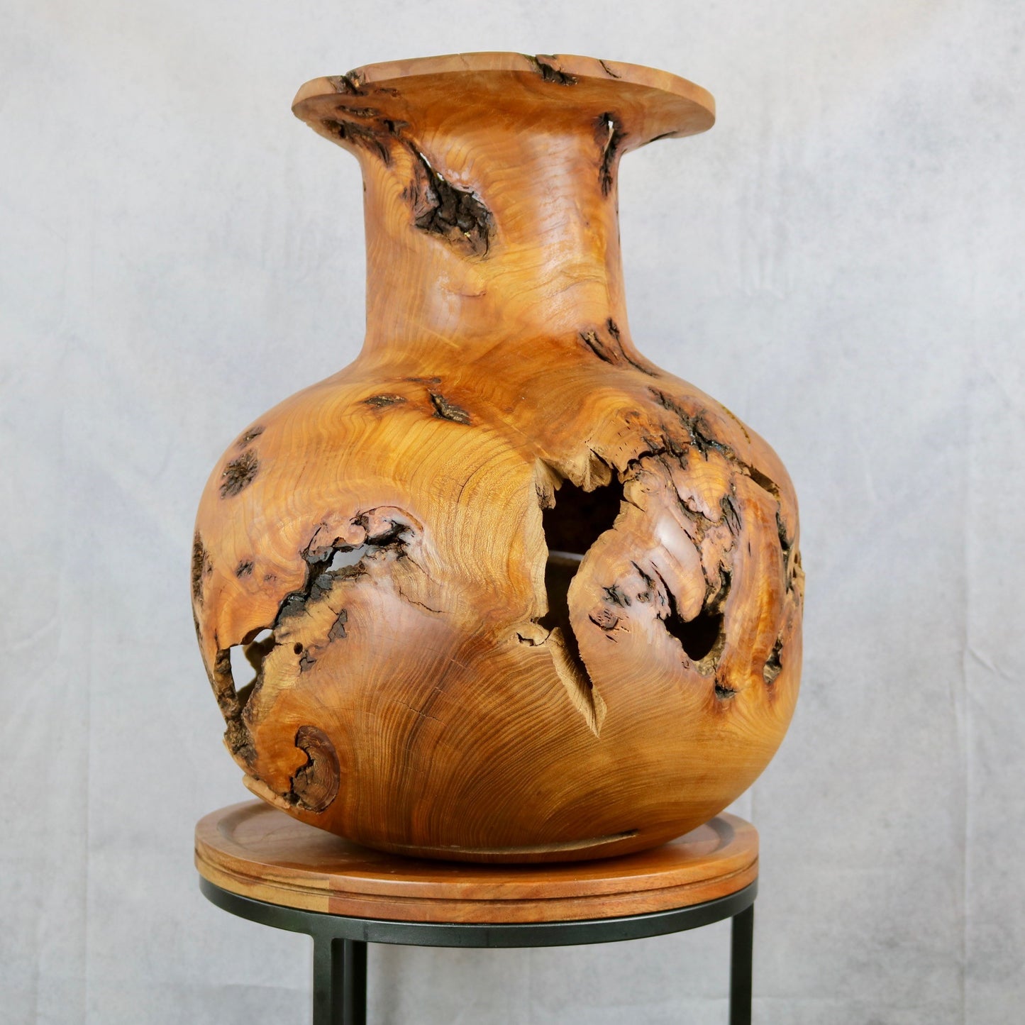 Elm Burl Egyptian Vase Sculpture