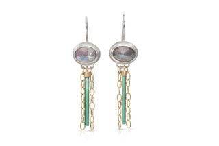 Labradorite Long Earrings