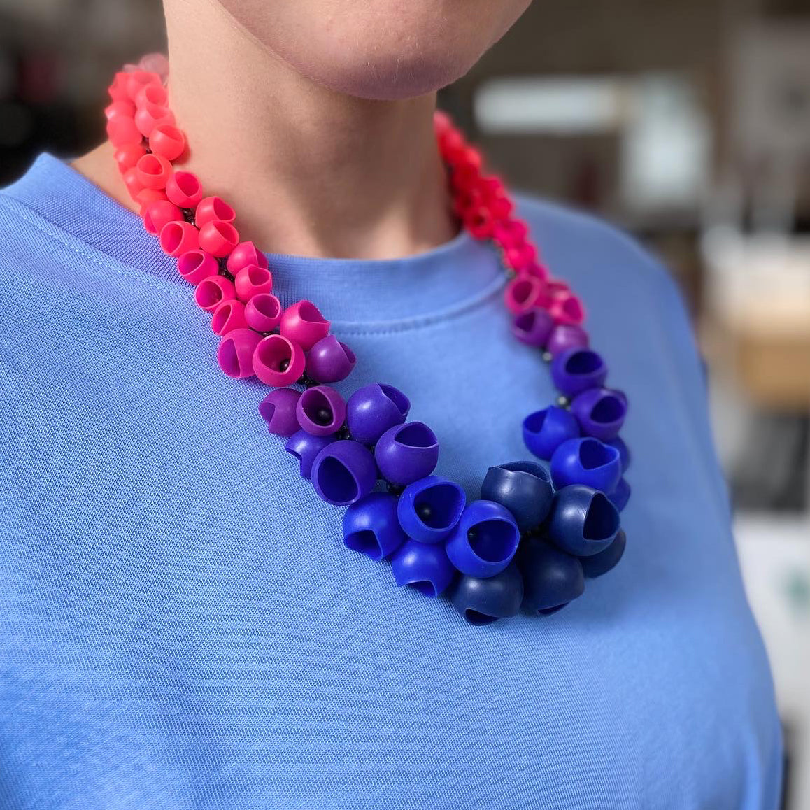 Blue/Purple/Pink Colour Fade Necklace