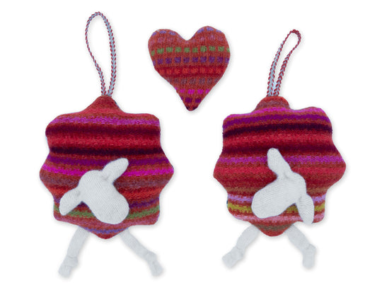 Spindle Berry Sheep Pair & Matching Lavender Heart