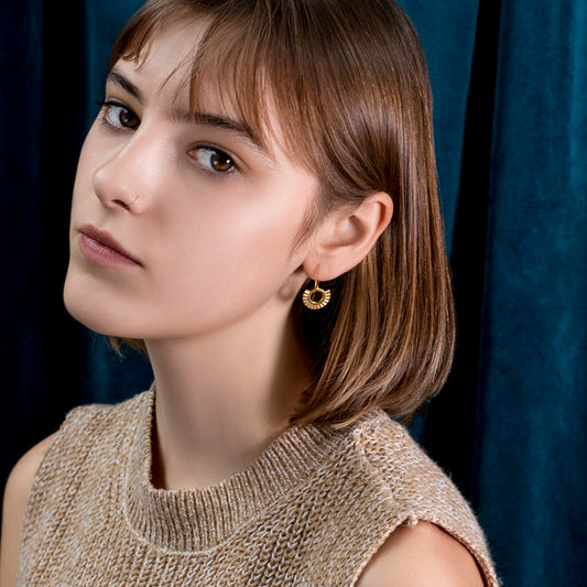 Sunray Drop Earrings - Gold-Plated Silver