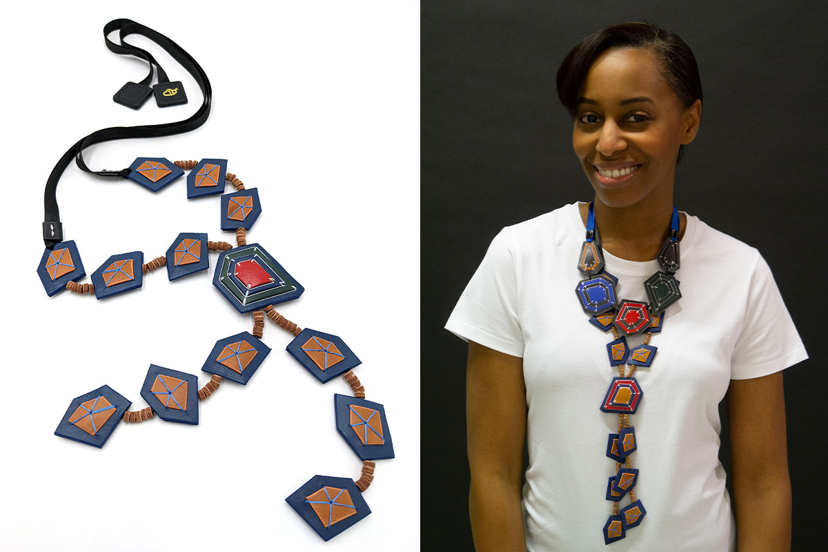 'True Gems' Long Leather Necklace
