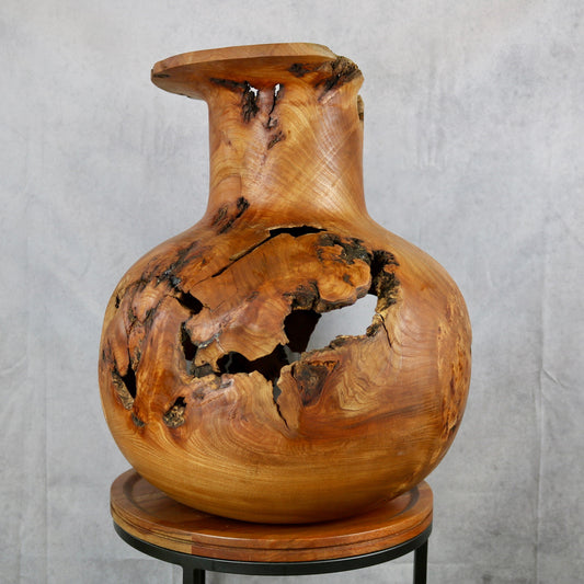 Elm Burl Egyptian Vase Sculpture