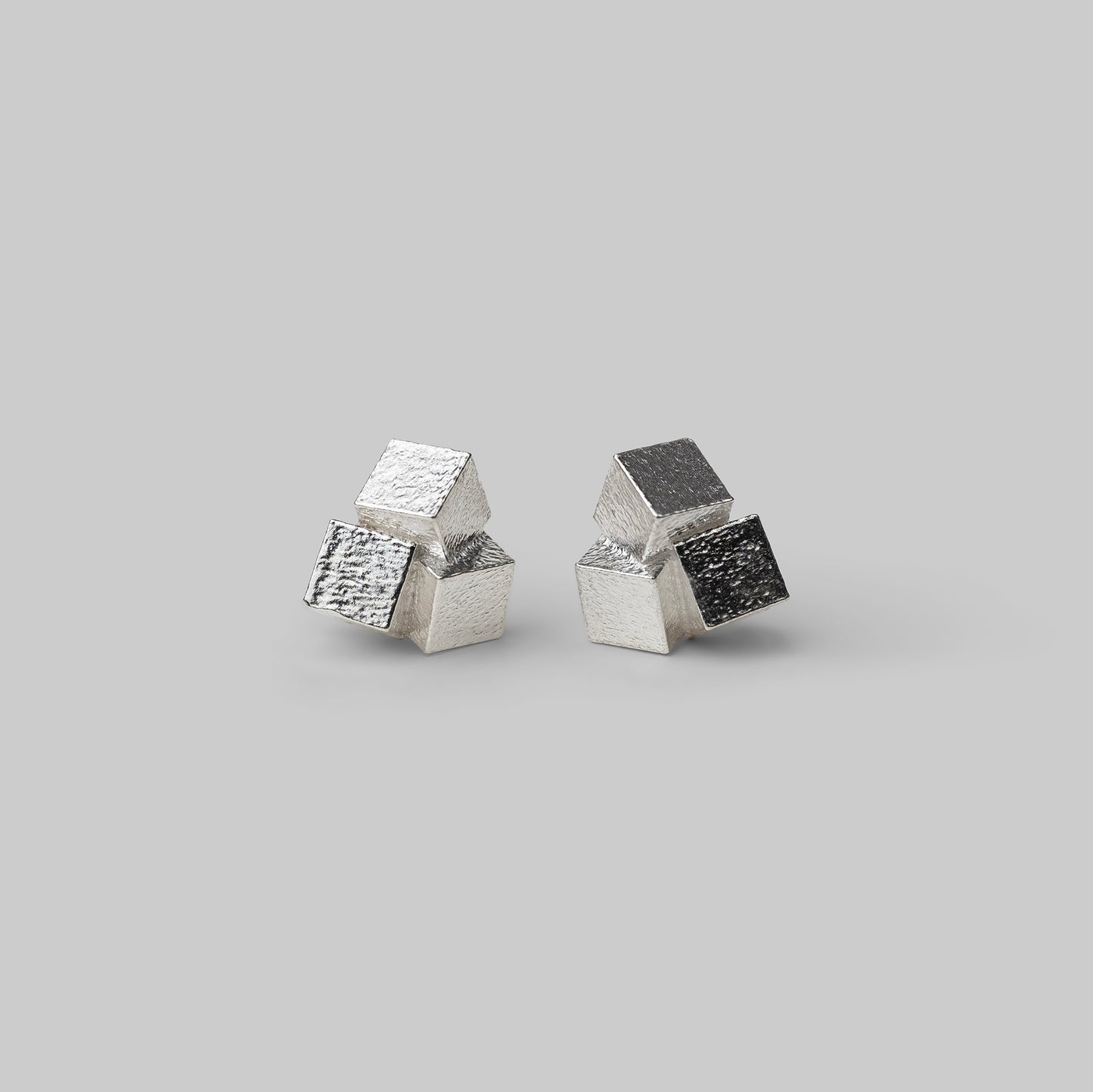 3 Cube Stud Earrings