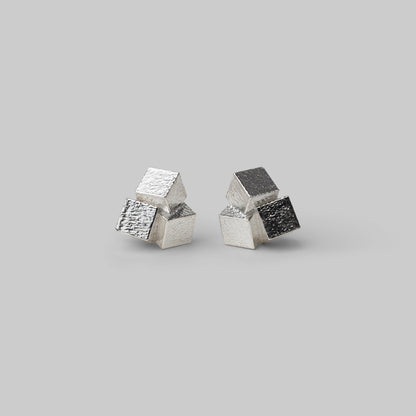 3 Cube Stud Earrings