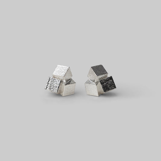3 Cube Stud Earrings