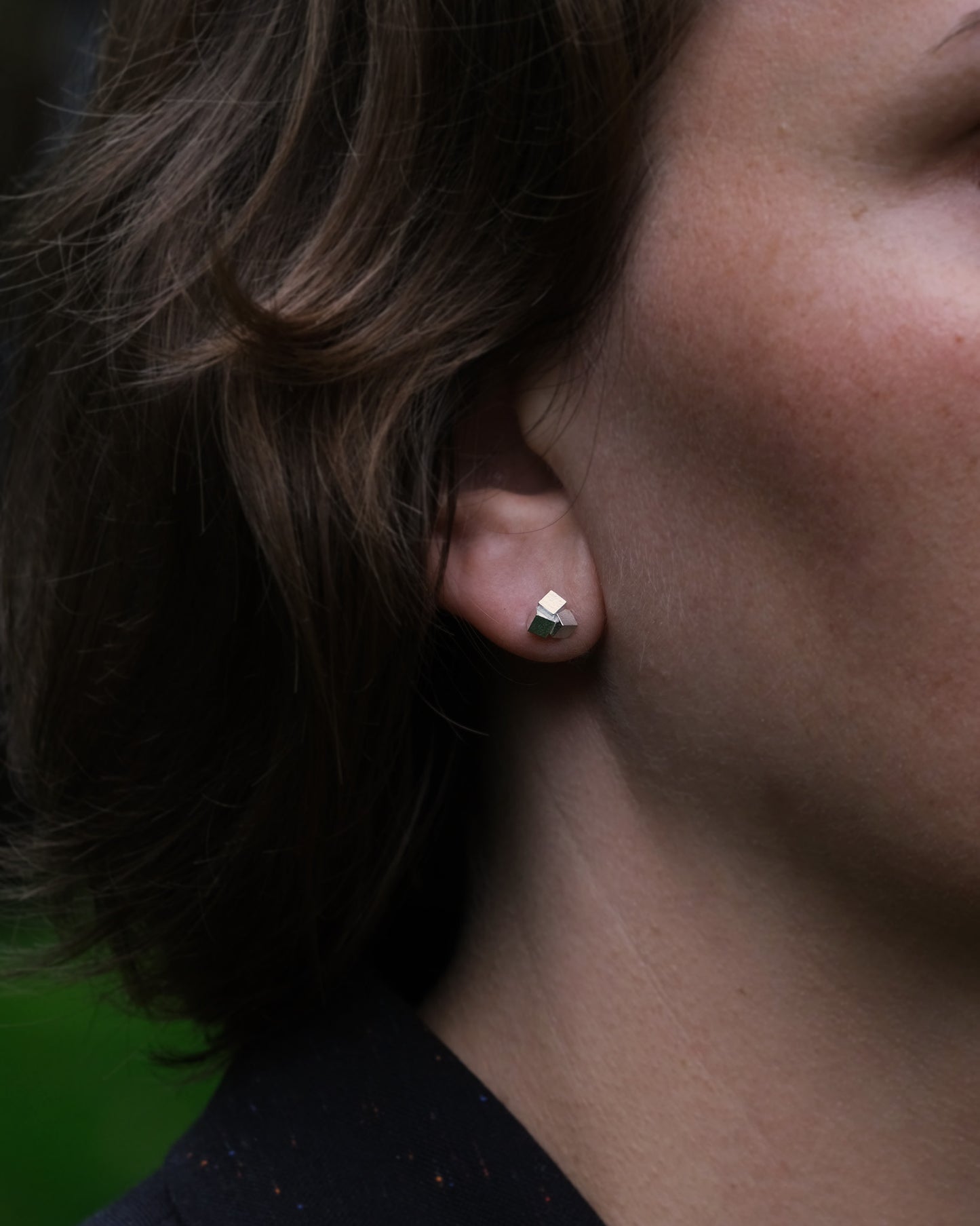 3 Cube Stud Earrings