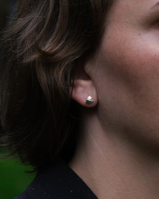 3 Cube Stud Earrings