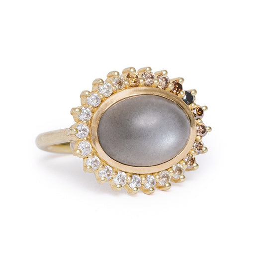 Tilda Moonstone & Diamond Cocktail Ring