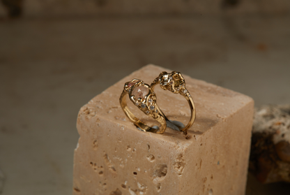 Forest Green Sapphire & Diamond Sunken Treasure Ring
