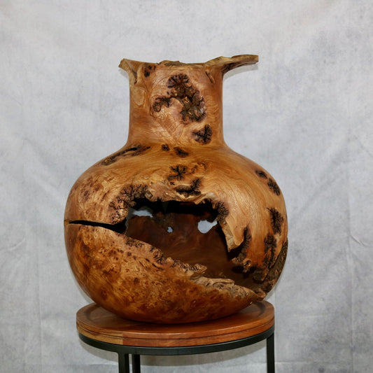 Elm Burl Egyptian Vase Sculpture