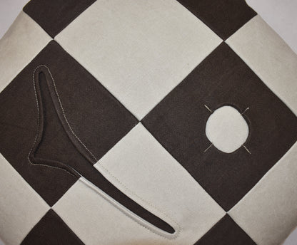 Face Patchwork Cushion Cover