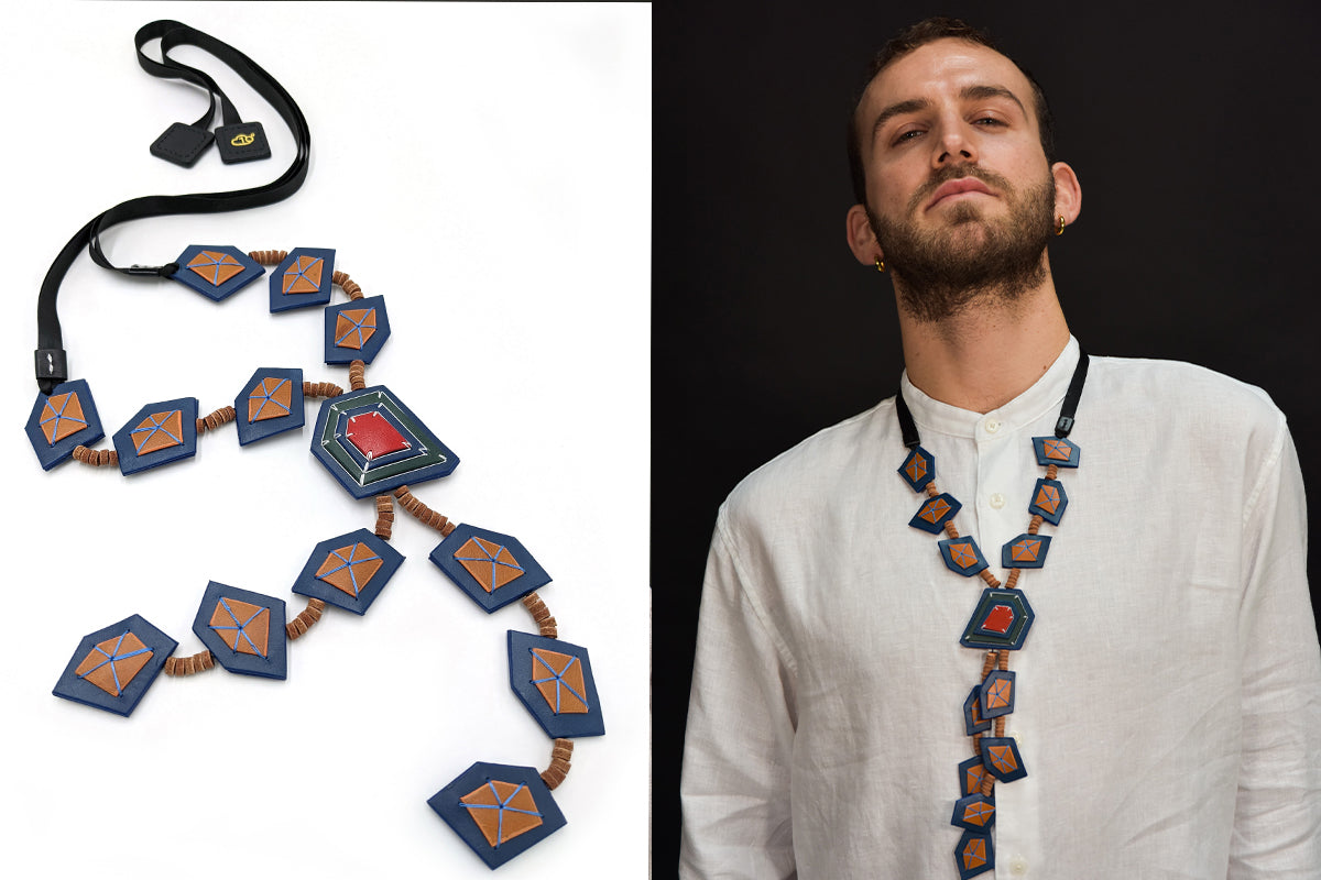 'True Gems' Long Leather Necklace