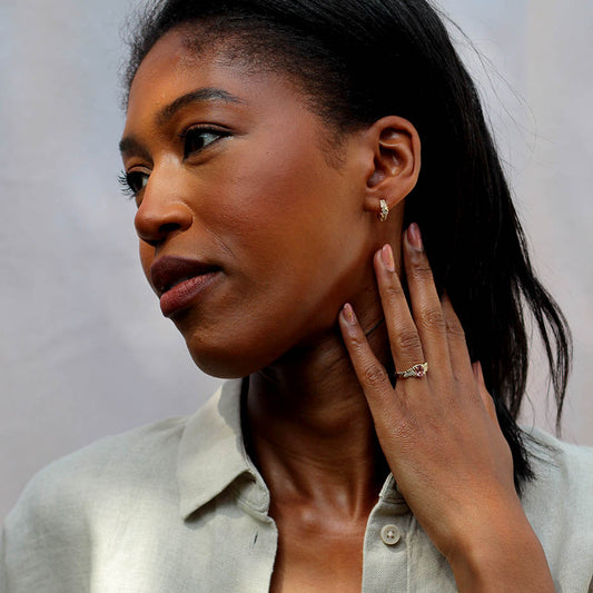 Orno Everyday Textured Small Hoop Earrings