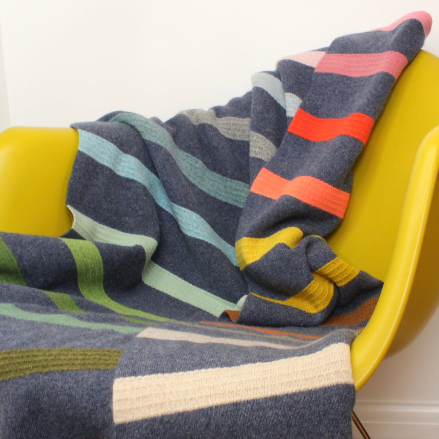 Lonely Mountain Textured Stripe Scottish Lamb's Wool Throw