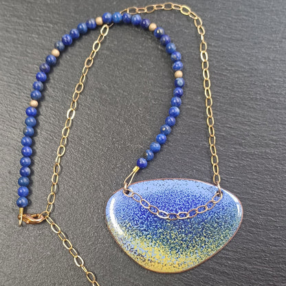 Mediterranean Series 1 - Vitreous Enamel and Lapis Necklace
