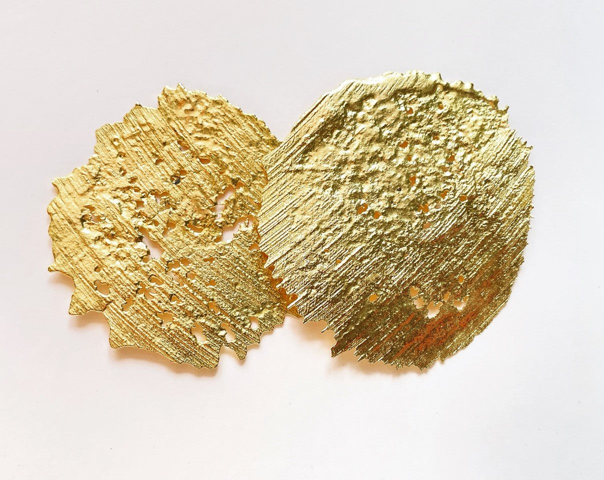 Distressed Disc Earrings